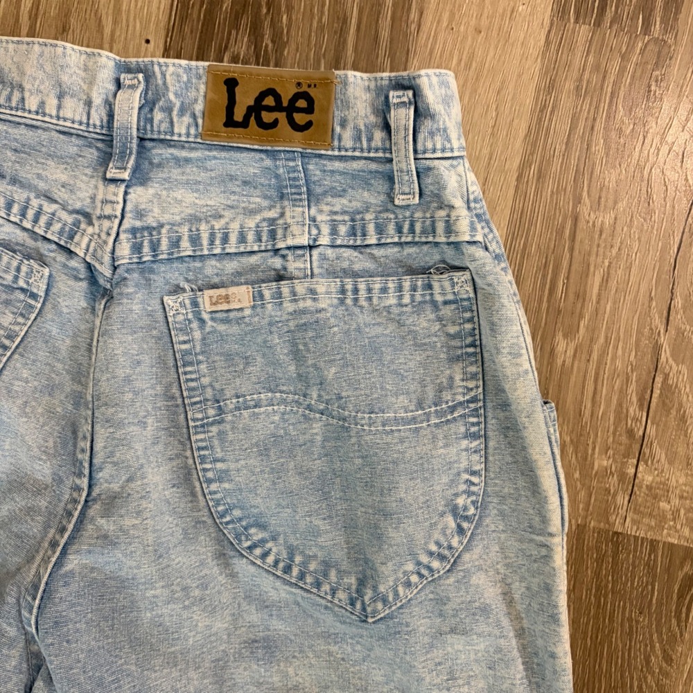 Vintage 80s Lee High Waisted Mom Jeans 12 (26x30)‎ Acid Wash Pleated Tapered USA - Picture 9 of 11